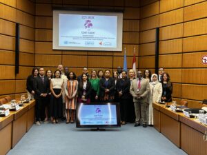 Participants of UNODC Youth Academy posing for a group photo in Vienna on 6 July 2025.